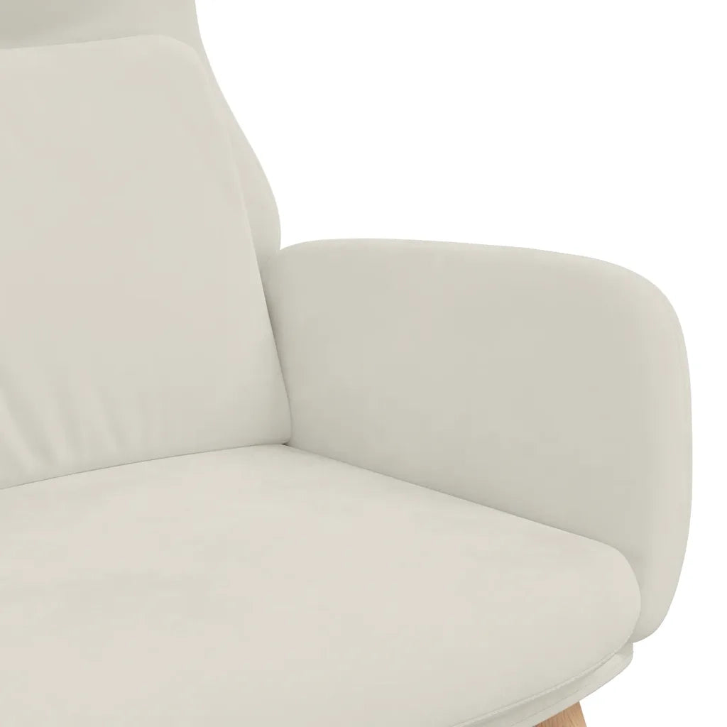 Sedia Relax Bianco Crema Velluto