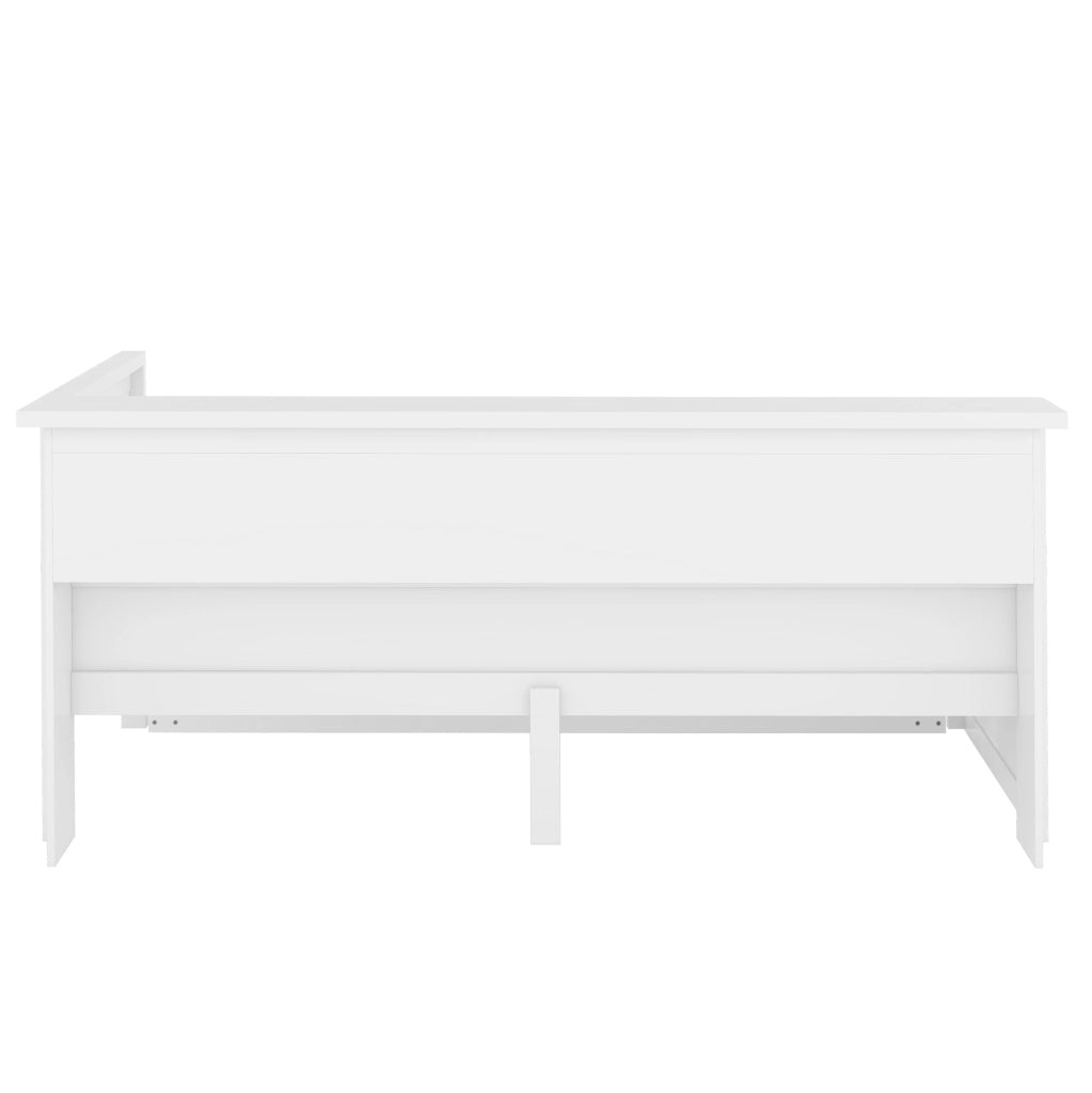 Divano letto 204.5x117.4x91.5 cm con letto estraibile; pannelli truciolari e MDF; bianco