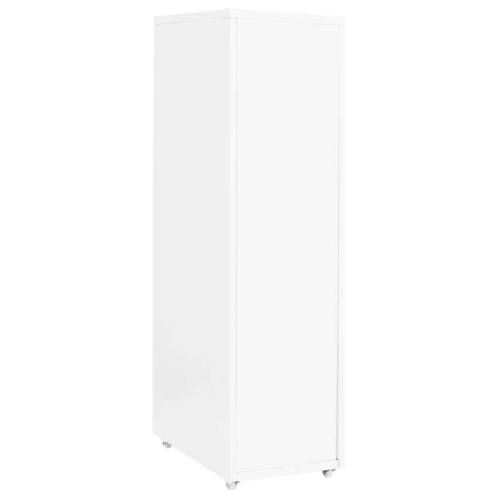 Schedario Mobile Bianco 28x41x109 cm in Metallo