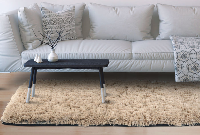 AIO FACTORY 80x120 cm TAPPETO PELOSO ANTISCIVOLO Beige - Tappeto morbido per la casa