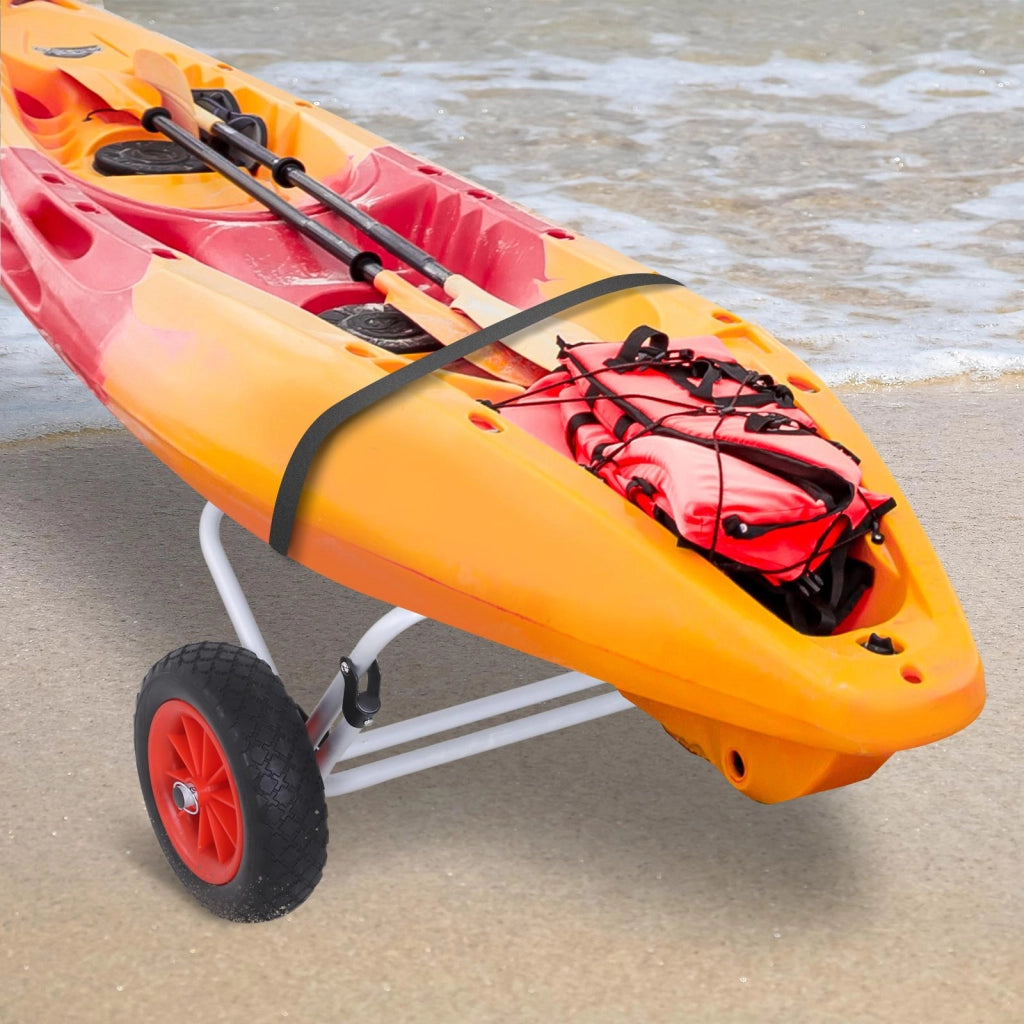 Carrello per Kayak Pieghevole in Alluminio 60x30x37 cm Max 60kg Argento e Nero