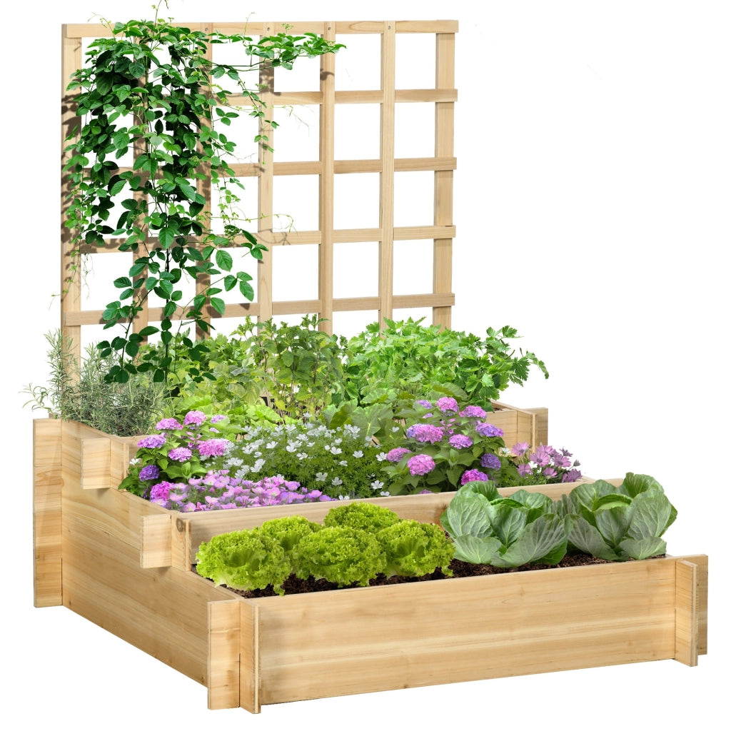 Fioriera da Esterno con Grigliato 95x95x110 cm in Legno di Abete Naturale