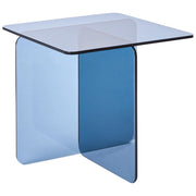 Tavolino in vetro blu 46 x 50 cm Stile astratto Stile minimalista Soggiorno