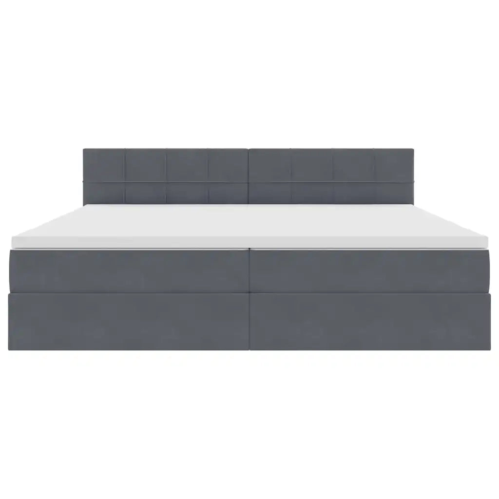 Letto con contenitore e LED Grigio scuro 200 x 200 cm Velluto 3371416