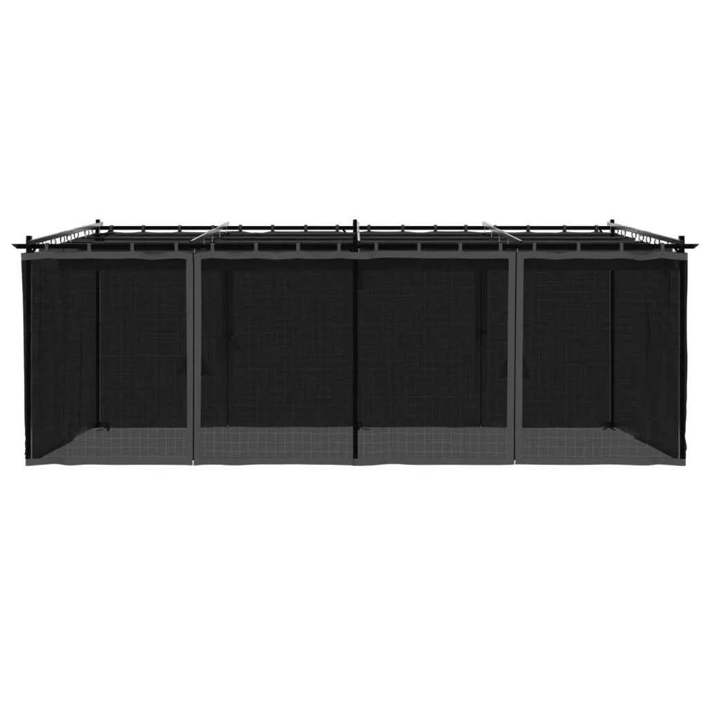 Gazebo con Pareti in Rete Antracite 6x3 m in Acciaio 4003915