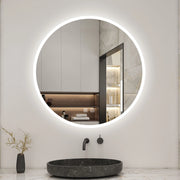 Aica Specchio da bagno a LED+Diametro 70cm+3 Temperature di Colore+Funzione Antiappannamento+Moderno