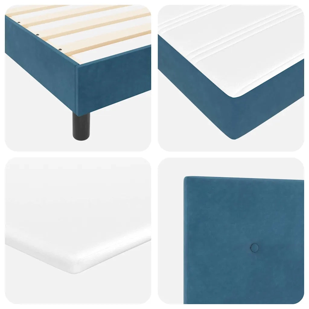 Letto a molle con materasso Blu scuro 80 x 200 cm Velluto 3340362