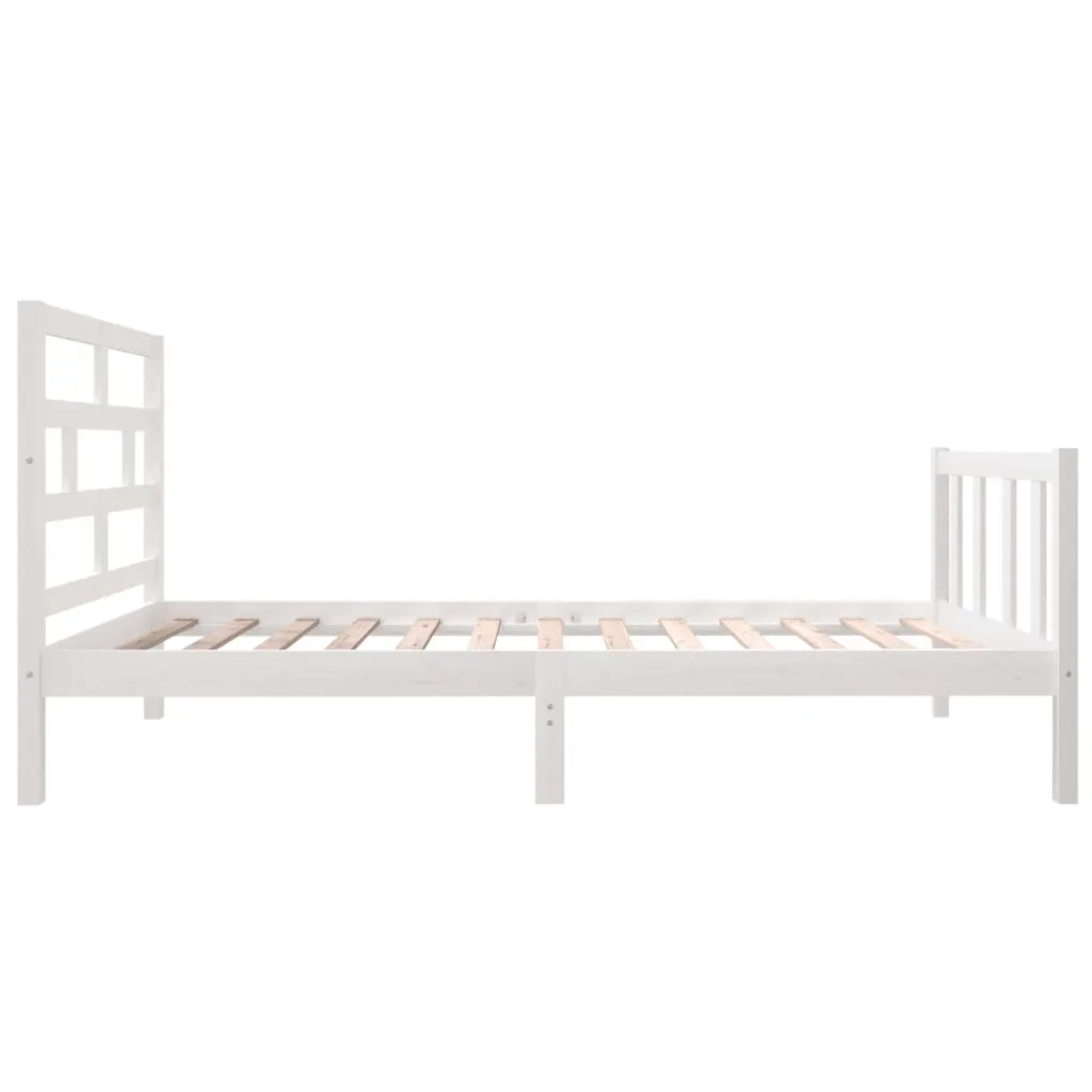 Giroletto-Struttura Letto Bianco in Legno Massello di Pino 90x190 cm Single 331776