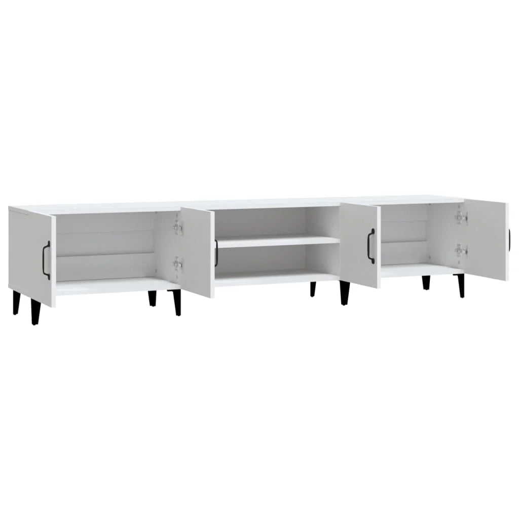 Mobile TV multimediale mensola TV credenza mobile TV sala da pranzo soggiorno camera da letto 180 x 31,5 x 40 cm legno ingegnerizzato bianco 02_0026092