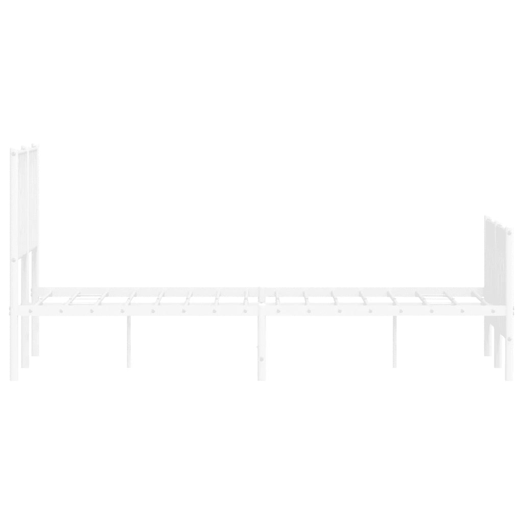 Giroletto con Testiera e Pediera-Struttura Letto Metallo Bianco 120x190 cm 983847