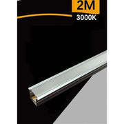 Trade Shop - Profilo In Alluminio 2mt Completo Di Strip Led + Cover 12v 7w/mt Al-12v-2025-120 - -bianco Caldo      -