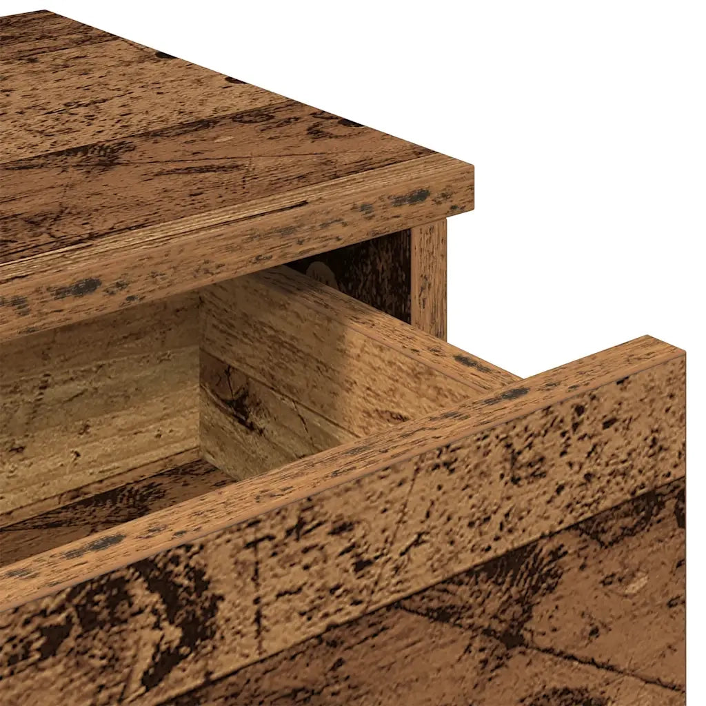 Scaffale a Parete con Cassetti Antico 80x31x17 cm in Truciolato 859957