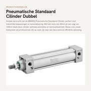 Cilindro Pneumatico Standard a Doppia Azione - Boccola 40mm - Corsa 125mm - Porta PT1/4 - Per Industria - Adatto a Diverse Applicazioni