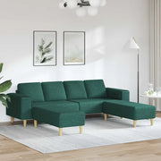 Set di divani 3 pcs Verde scuro Tessuto