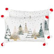 Set di 2 cuscini sparsi bianchi 30 x 50 cm con motivo ad albero di Natale in cotone sfoderabile Soggiorno Camera da letto