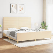 Giroletto senza Materasso-Struttura Letto Crema 200x200 cm in Tessuto 566208