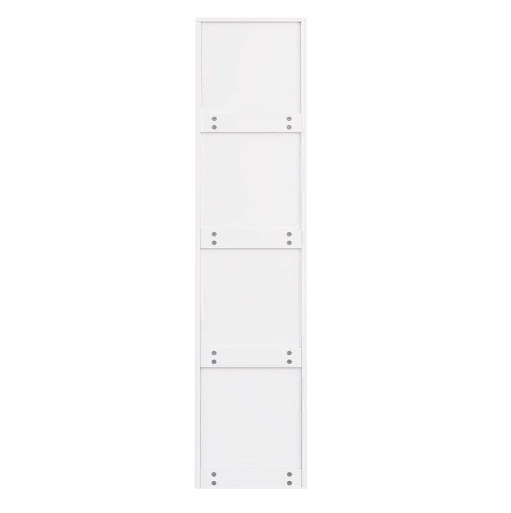 Libreria stretta su ruote 40x30x160;5 cm in MDF bianco