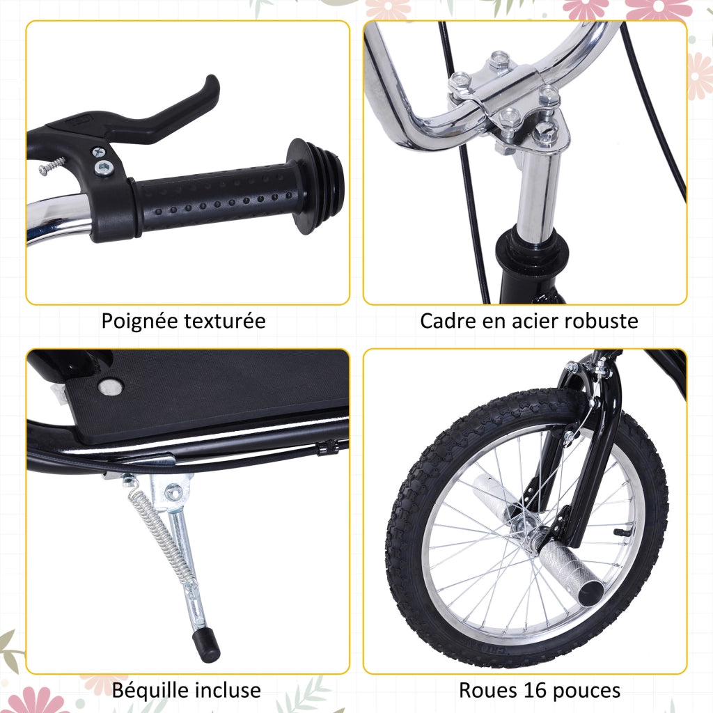 Pattinette Grandi Ruote Pneumatiche ¨C zephmum ¨C Nero Acero ?41cm