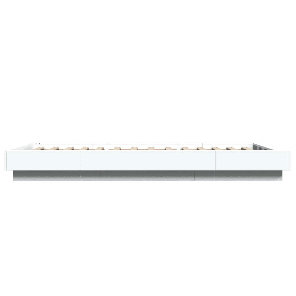 Giroletto con Luci LED-Struttura Letto Bianco 90x200 cm in Legno Multistrato 293156