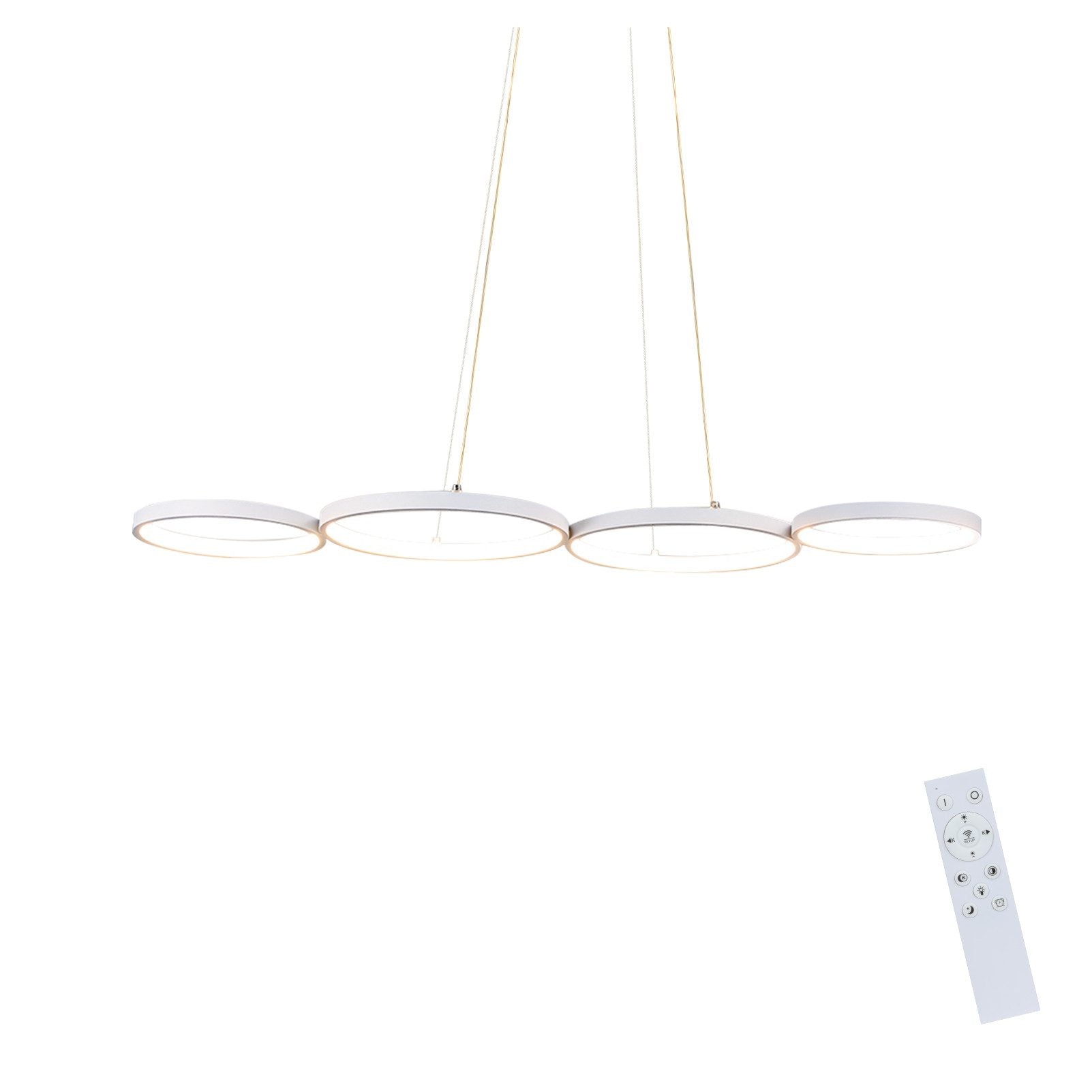 Lampada a sospensione ZMH moderno 4 luci anello altezza regolabile 88 cm per sala da pranzo e ufficio