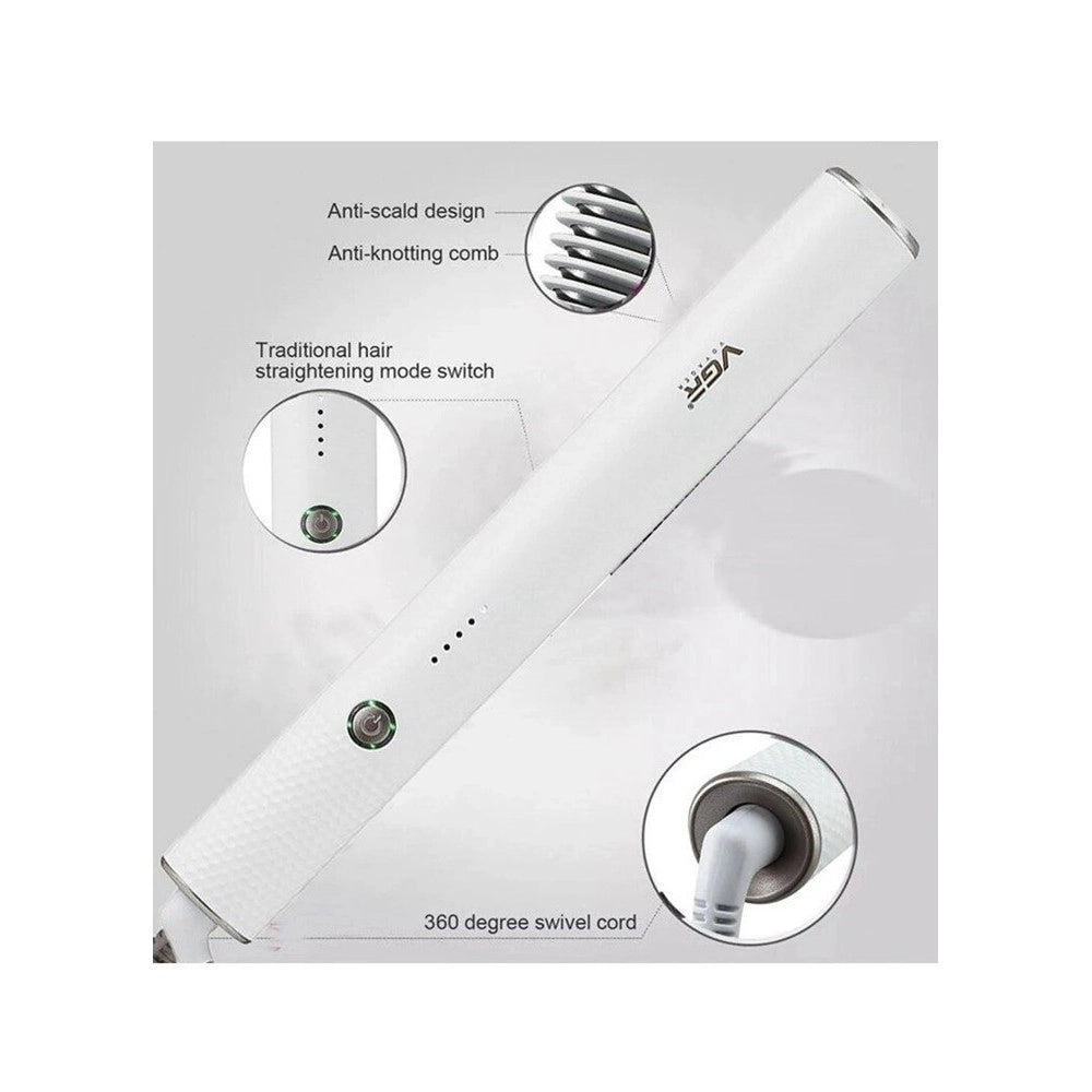 Trade Shop - Piastra Spazzola Con Rivestimento Ceramica Pettine Capelli Professionale V-586 -