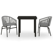 Set Mobili da Pranzo per Giardino 3 pz | Set Salotto da Giardino Grigio