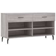Panca portascarpe mobiletto porta-stivali cassettiera mensola mobile da ingresso rovere Sonoma 102 x 35 x 55 cm legno ingegnerizzato grigio 02_0023006