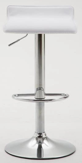 Set 2 Sgabelli Bar Dyn V2 In Similpelle bianco,cromo