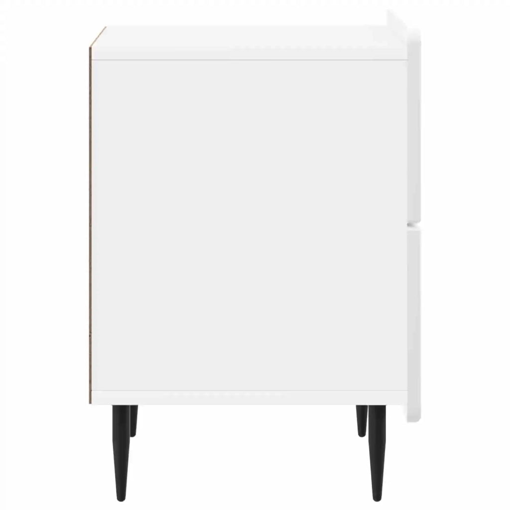 Armadio da Notte con cassetto Bianco Lucido 43 x 34,5 x 49,5 cm 894303