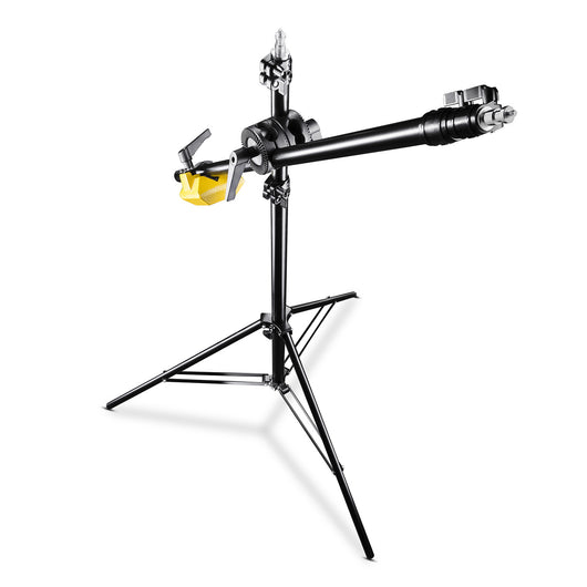 WT-501 Stativo a giraffa 100-410 cm, Treppiedi per luci regolabile, con braccio di supporto da 215 cm, contrappeso da 4,4 kg, per softbox, luce da studio, riflettore, flash