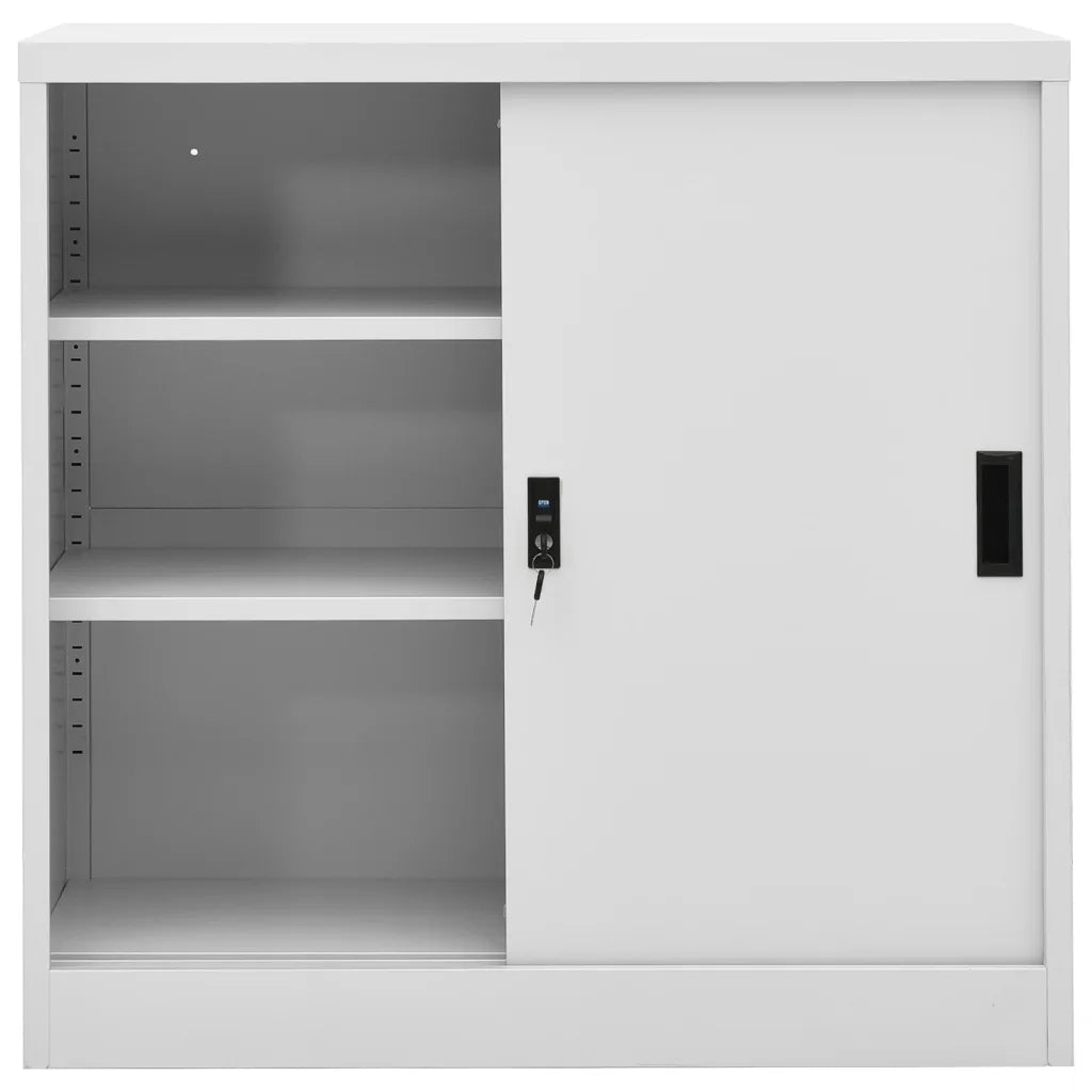 Armadio Ufficio Anta Scorrevole GrigioChiaro 90x40x90cm Acciaio cod mxl 53470
