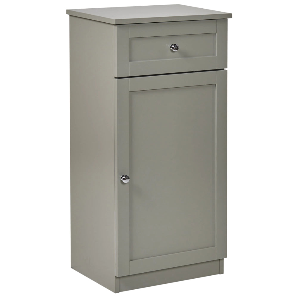 Mobile da bagno in MDF grigio con ripiani e cassetto, stile tradizionale