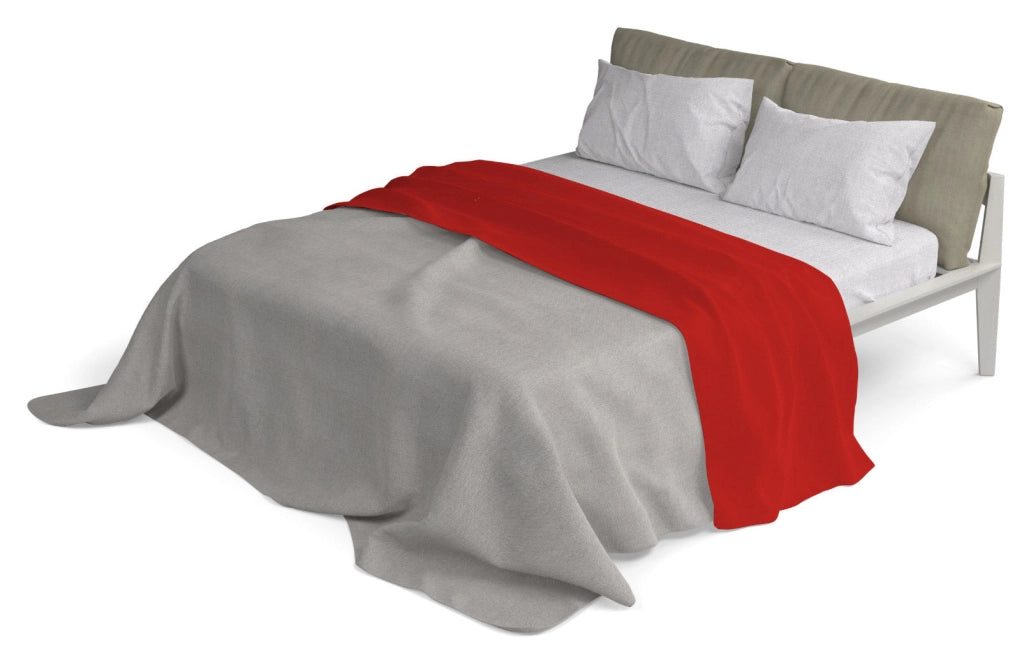 Set Lenzuola Singolo Sopra Sotto e Federe in Cotone Rosso