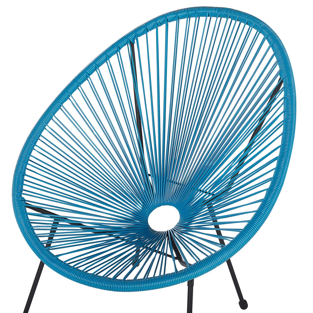 Sedia da Giardino rattan sintetico a Raggi Blu Resistente Agenti Atmosferici