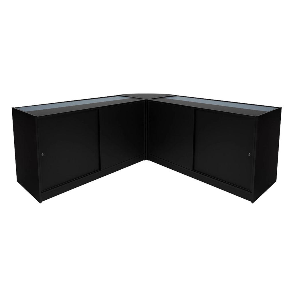 Set Banconi Negozio Iris LED B1500 CM60 Nero con Vetrina e Serratura
