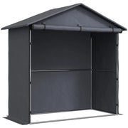 Tenda Garage per Bici e Moto Capanno da Giardino con Porta Avvolgibile 112x200x200 cm Grigio Scuro