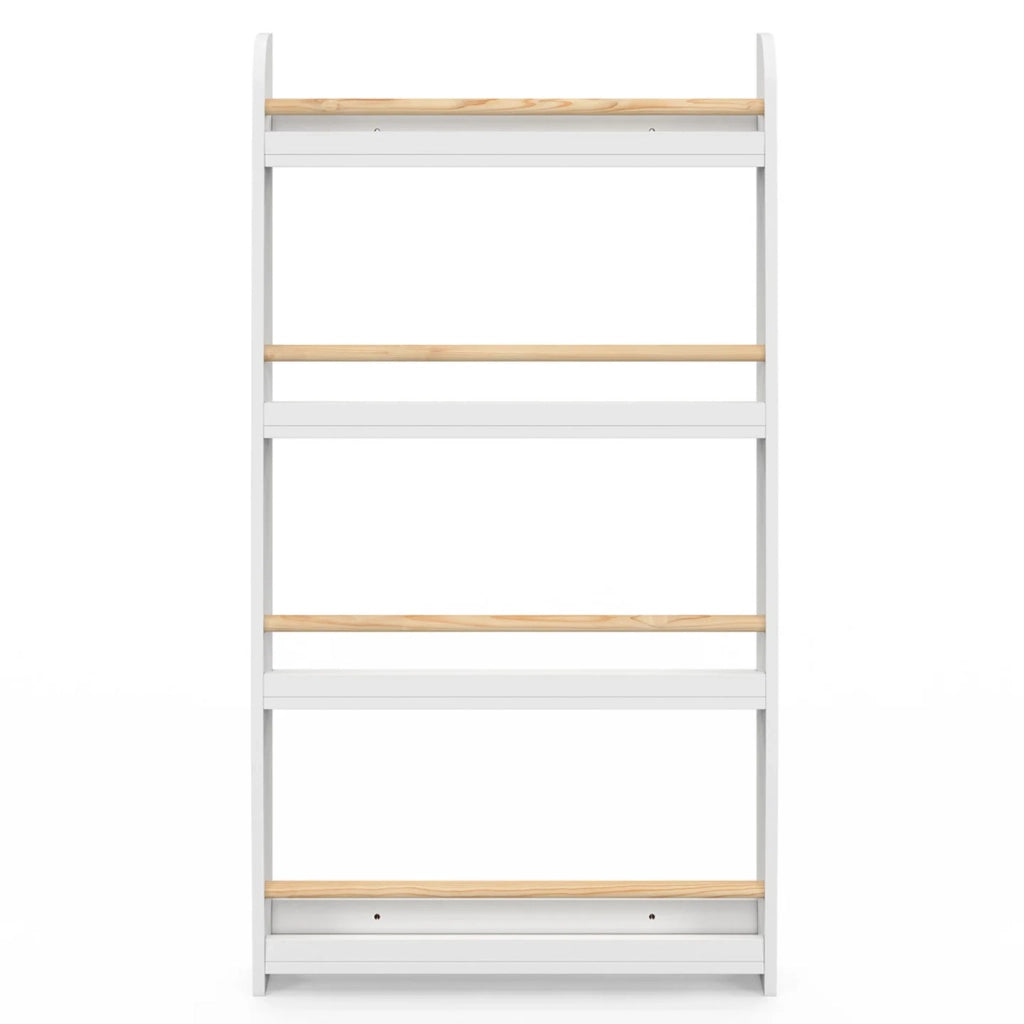 IDMarket - Libreria a muro per bambini a 4 ripiani in legno e bianco PAULETTE