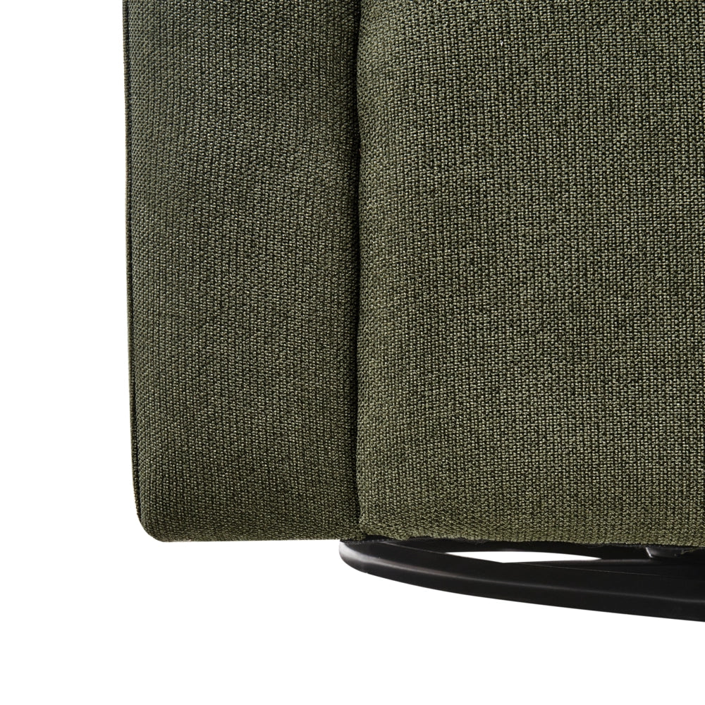 Poltrona girevole Verde Scuro Poliestere Tessuto idrorepellente Retro Minimalista Mobili Soggiorno