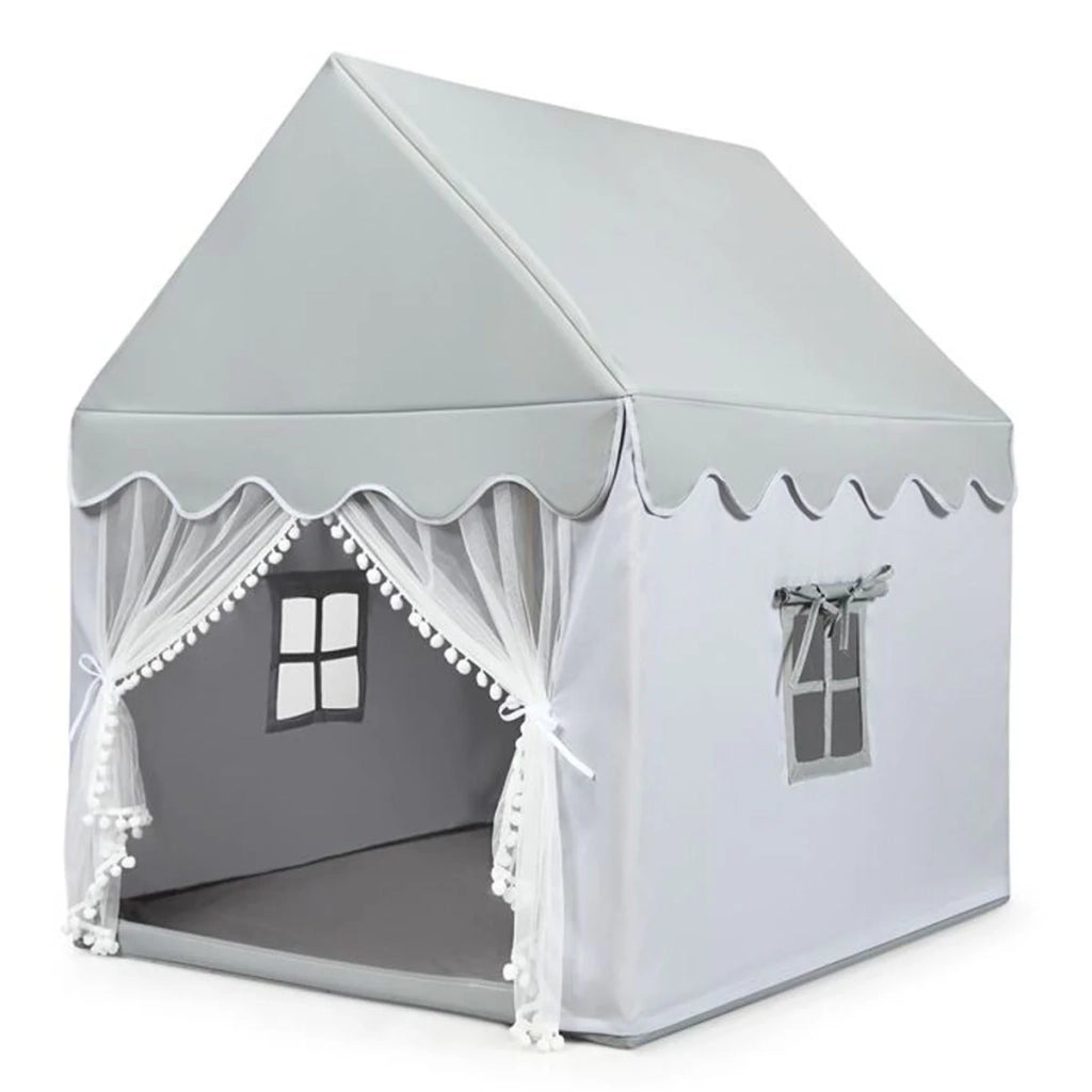 Tenda da gioco per bambini 120 x 105 x 140 cm spaziosa per 4 bambini design da favola cotone grigio 20_0017463