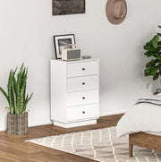 Comò bianco con 4 cassetti 47 x 29 x 75 cm