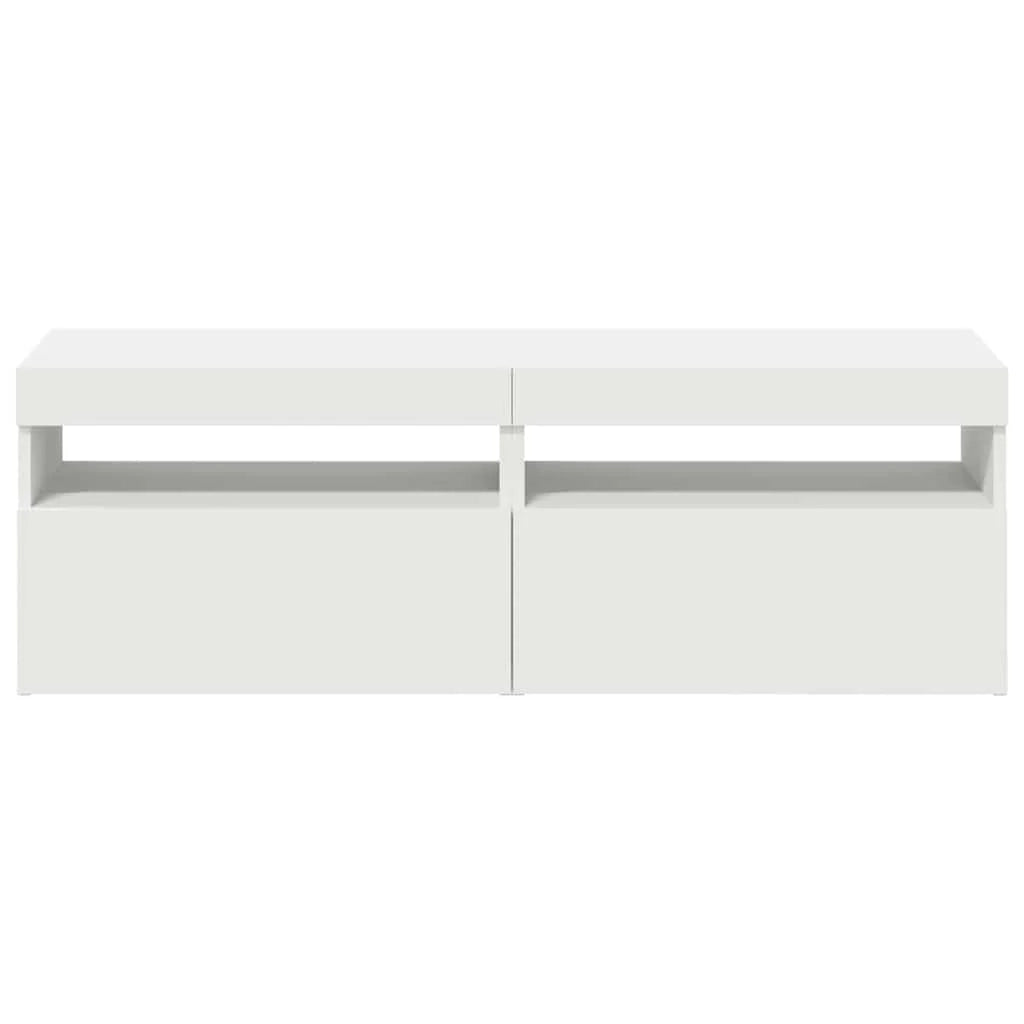 Mobile TV multimediale mensola TV credenza mobile TV per sala da pranzo soggiorno camera da letto con luci LED 2 pezzi 60 x 35 x 40 cm bianco 02_0028846
