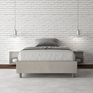 Letto 1 Piazza e Mezzo Sommier 120x190 cm con Rete Azelia Labirinto 01 Bianco