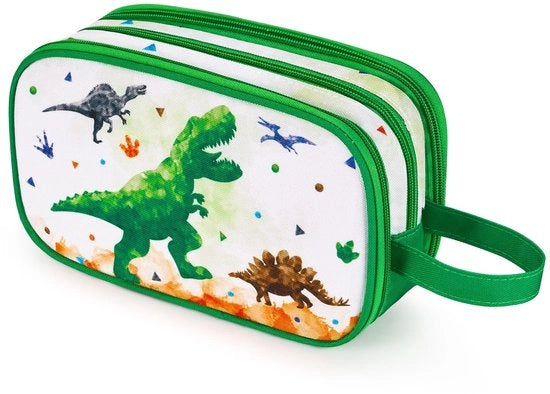 Toilette per bambini con tema dinosauro per ragazzi - Toilette per bambini, toilette appesa, borsa cosmetica per uomini, campeggio, viaggio, impermeabile, toilette portatile da regalo