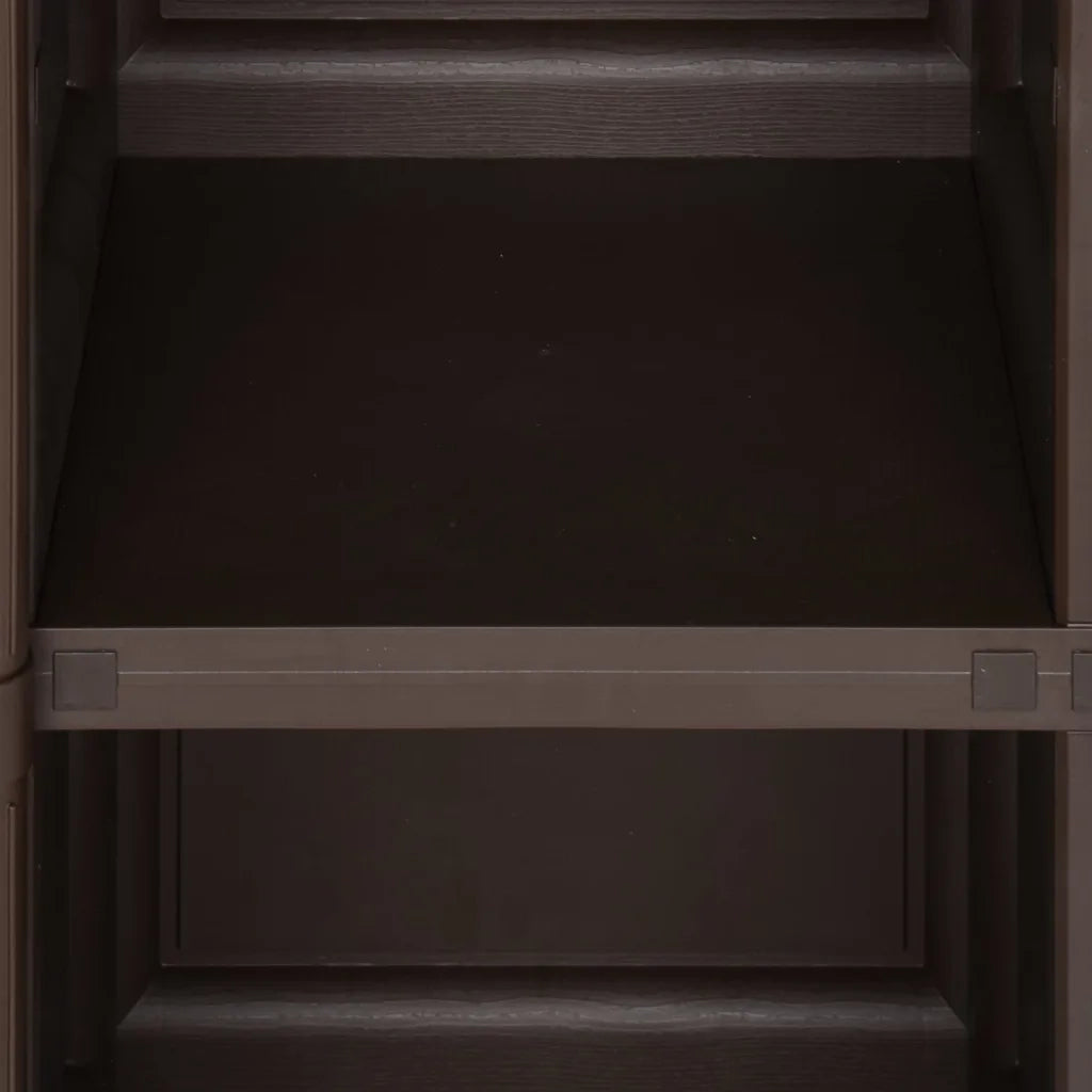 Armadietto in Plastica 40x43x125 cm Effetto Legno Marrone 340606