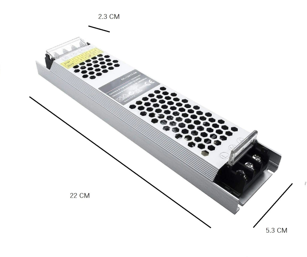 Trasformatore da 230V a 12V alimentatore stabilizzato 150W dvr strip luci LED 2 uscite 12.5A