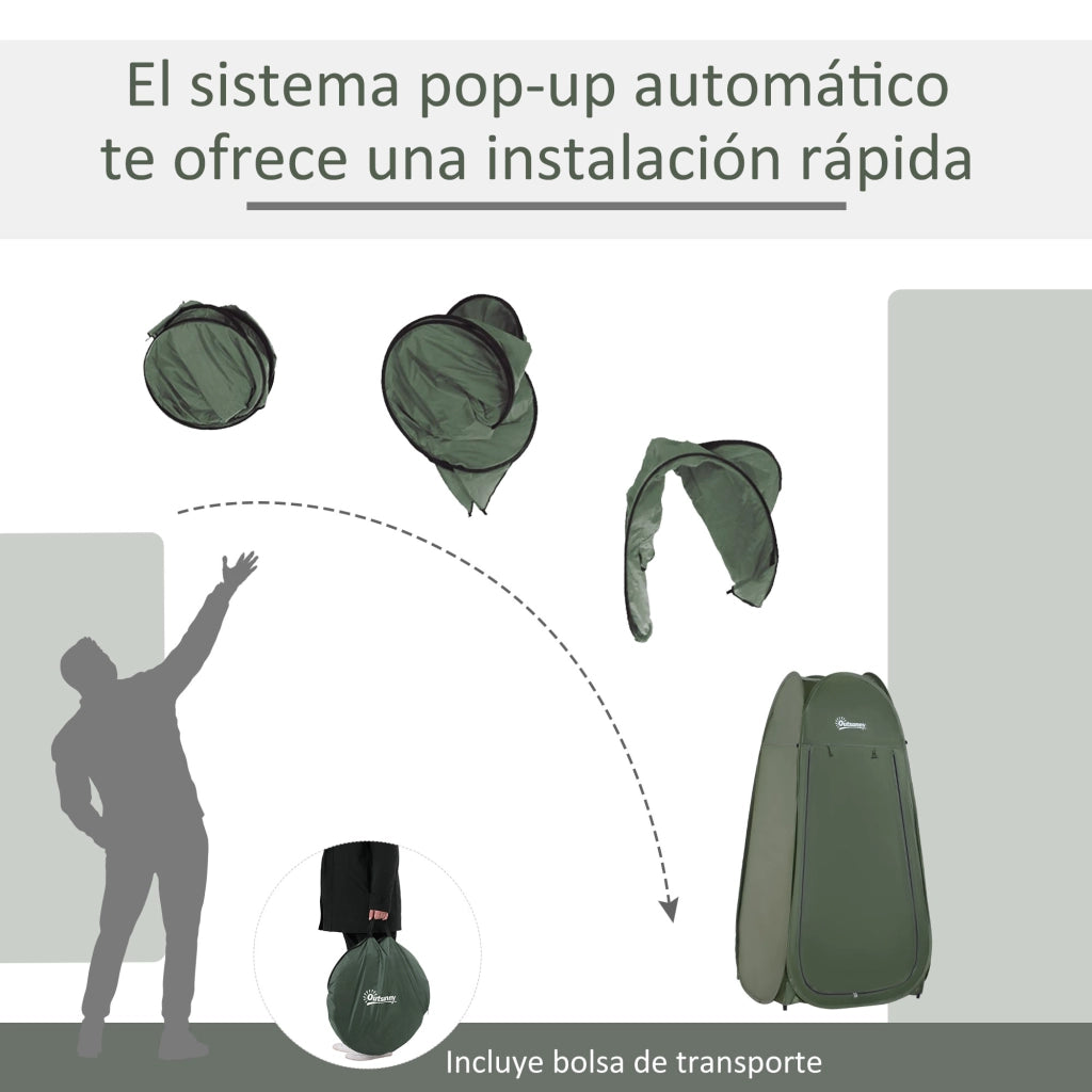 Tenda da doccia pop-up con protezione UV ¨C zephmum ¨C Verde 100x100x185 cm