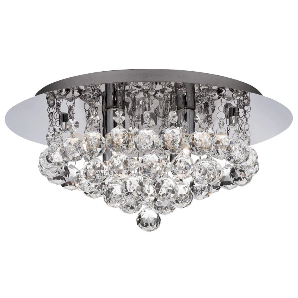 Hanna II 4Lt Flush - Metallo cromato e cristallo trasparente