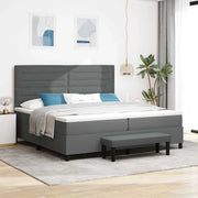 Letto a molle con materasso Grigio scuro 200 x 200 cm Tessuto 3344017