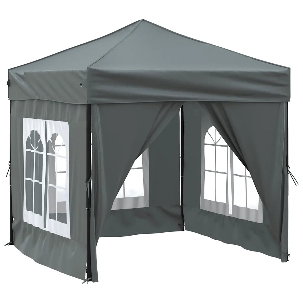 Tenda per Feste Pieghevole con Pareti Laterali-Tenda Gazebo Antracite 2x2 m 584724