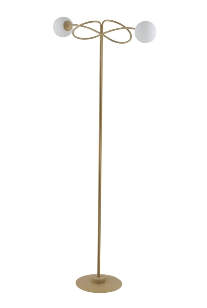 Lampada da terra Velvet oro 2 globi latte G9 Sigma